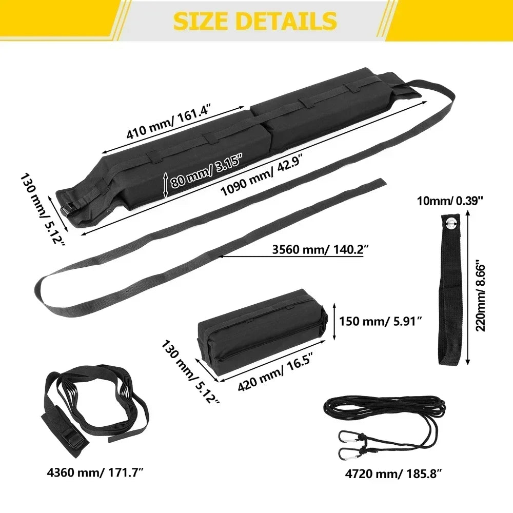 Universal Roof Luggage Soft Rack Pads &ndash; Non Slip Padding