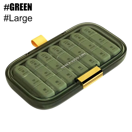 YQQGD Pill Organizer &ndash; Large Capacity for Daily Medication Management Green-Big