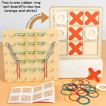 2-In-1 Wooden Tic Tac Toe And Pegboard Set &ndash; Montessori Play NB205C4