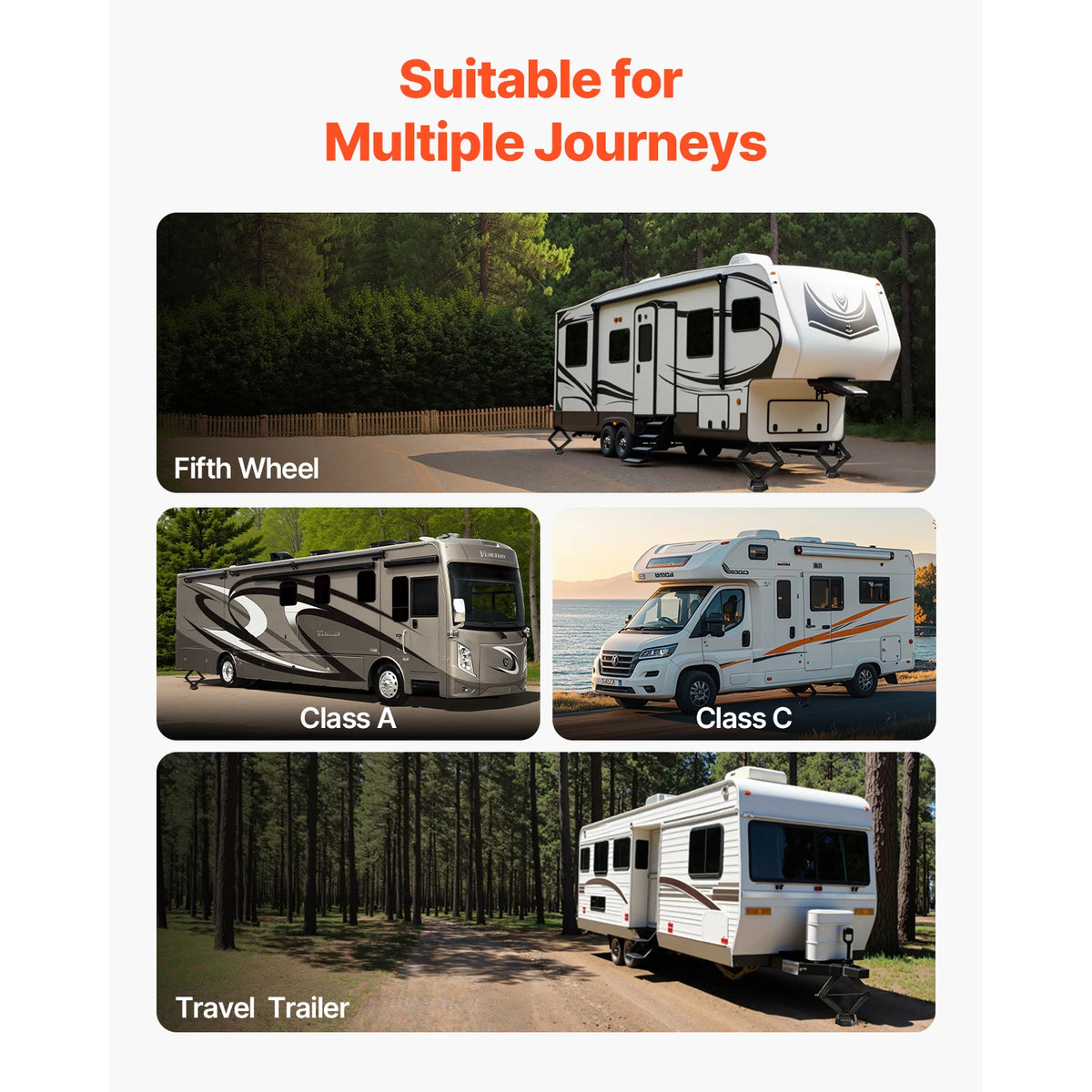 SucceBuy RV Leveling Pads 4-Pack &ndash; Anti Slip Rubber