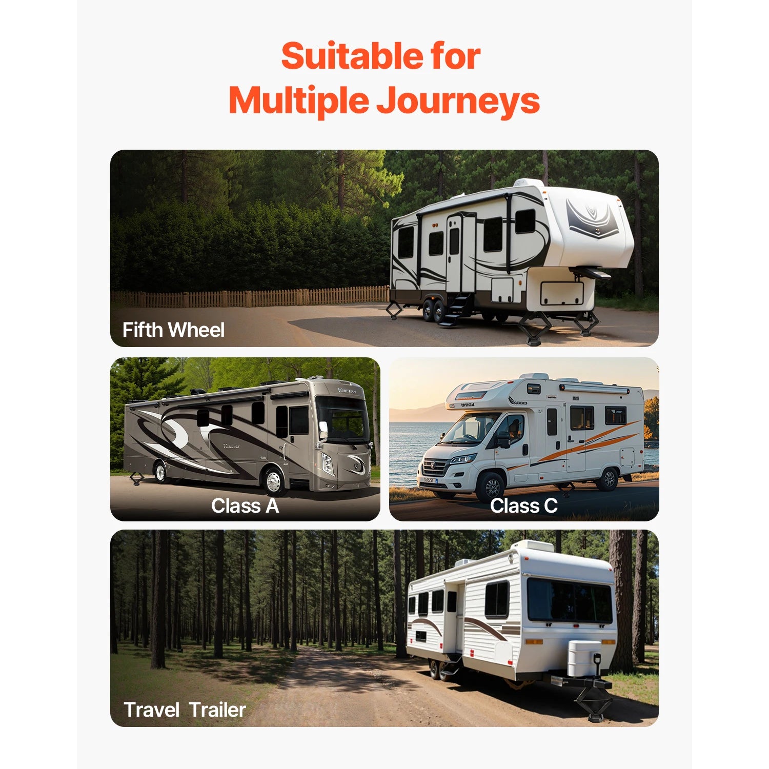 SucceBuy RV Leveling Pads 4-Pack &ndash; Anti Slip Rubber