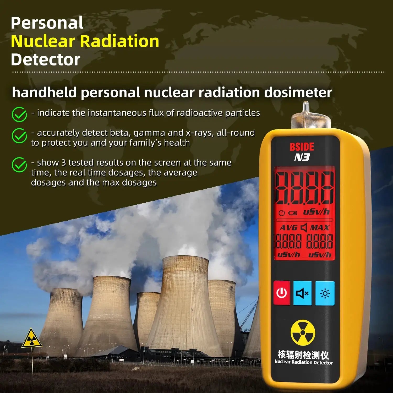 Portable Geiger Counter Personal Radiation Dosimeter