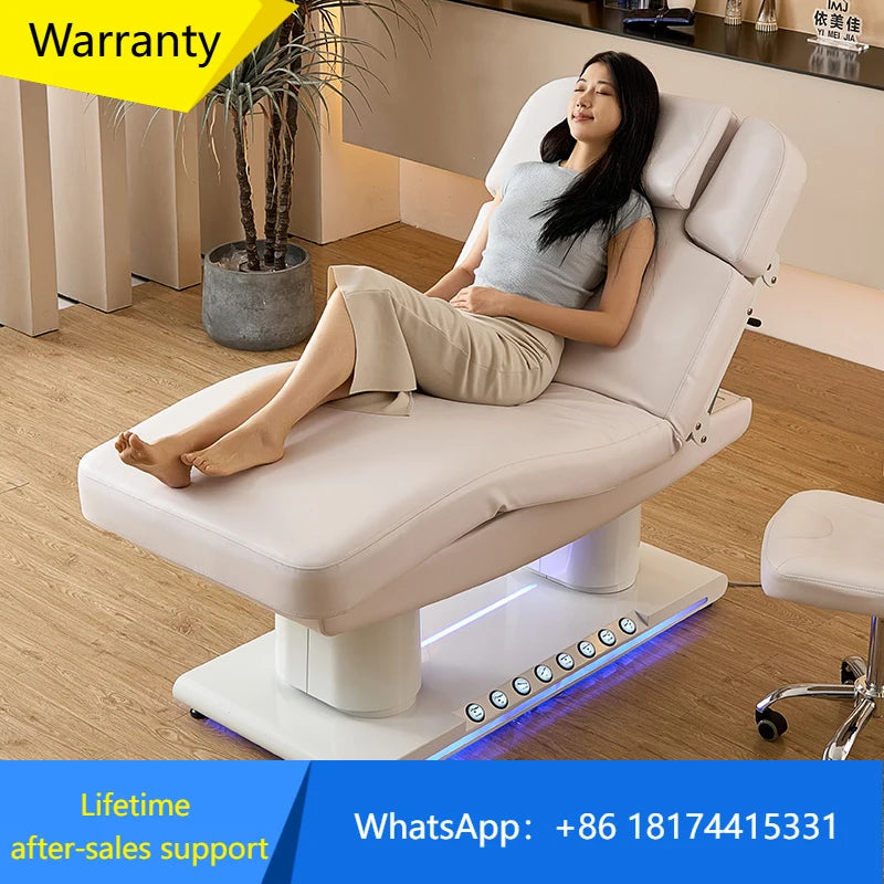 CE Design Masážní Lůžko Bílá Zlato Elektrické Obličejové Spa Řasy