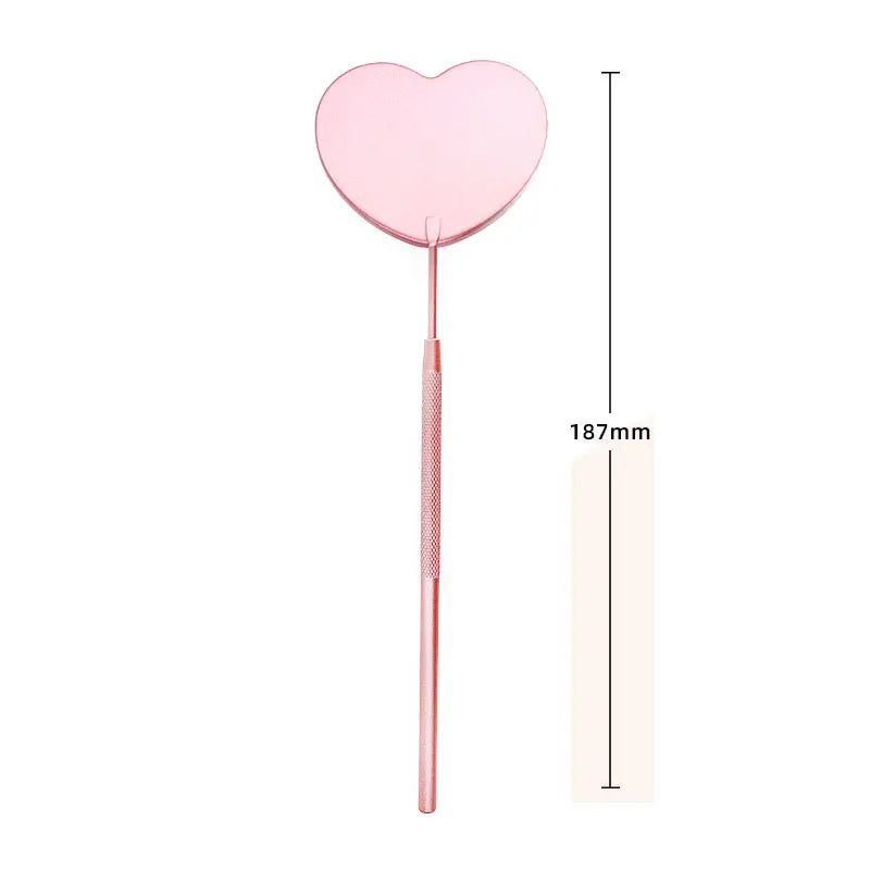 Heart-Shaped Stainless Steel Eyelash Extensions Mirror by FUNMIX 1PC Pink Heart