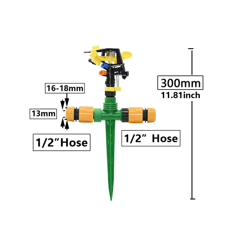 360 Degree Rotating Jet Sprinklers | Double Outlet Rocker Nozzles for Efficient Garden Irrigation D