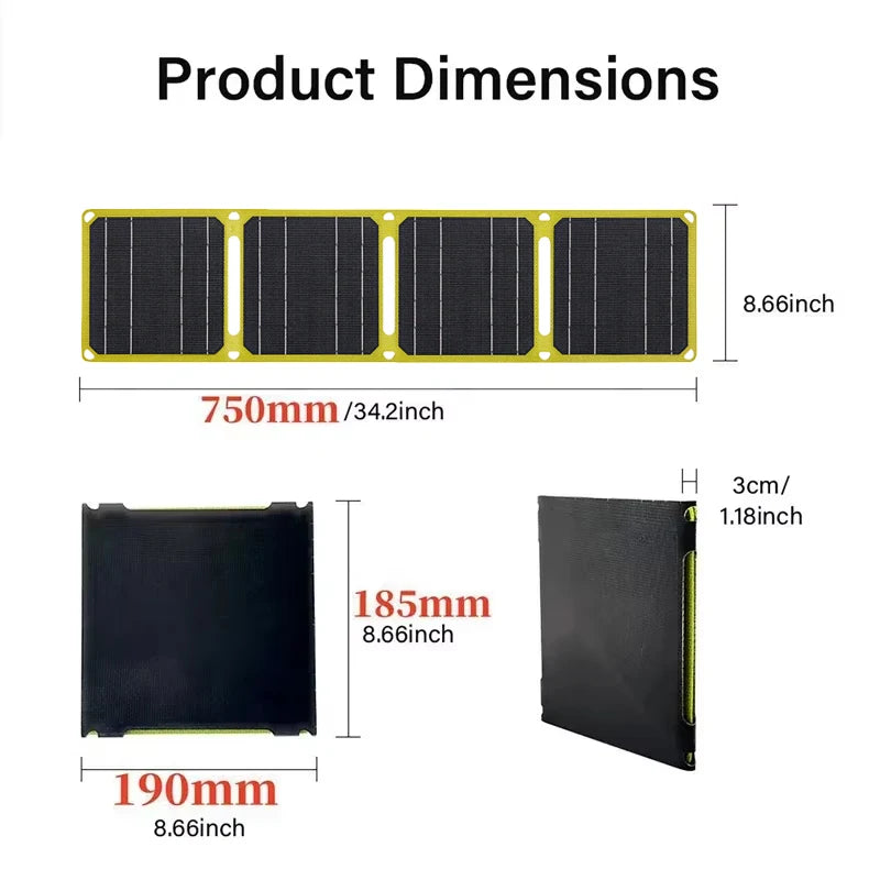 Outdoor Portable Solar Panel 5V 9V 12V - PD USB Charging