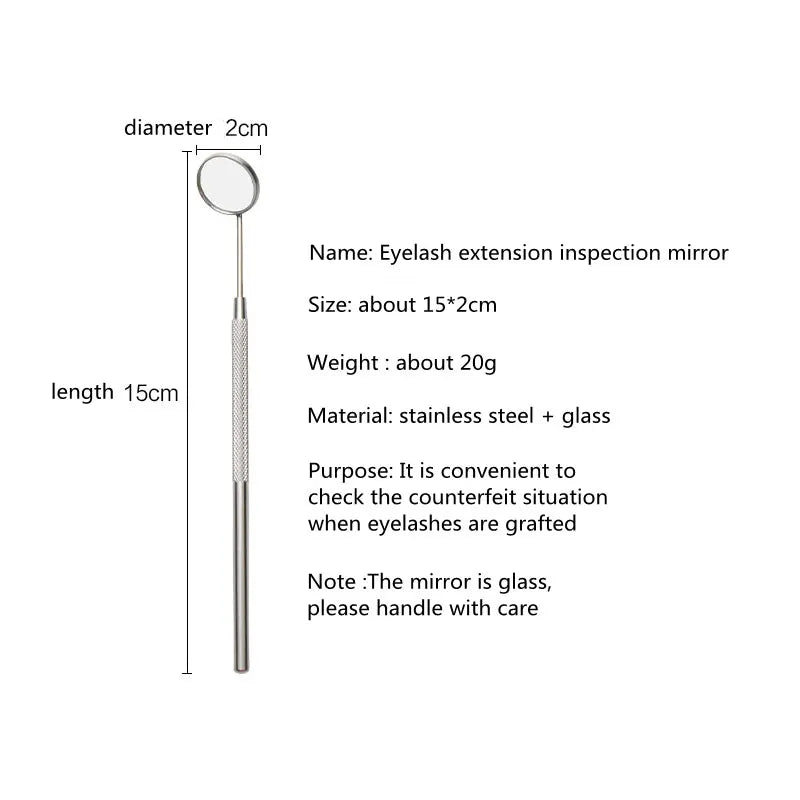 Heart-Shaped Stainless Steel Eyelash Extensions Mirror by FUNMIX 1Pc