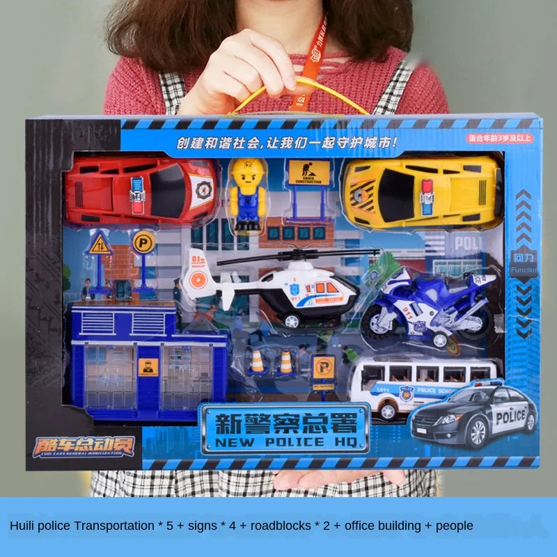 Cars Fire Trucks Model Set Engineering Toy Kit &ndash; Imaginative Police Bureau