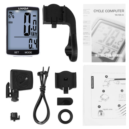 LIXADA Wireless Bike Computer LCD Screen &ndash; IPX6 Waterproof