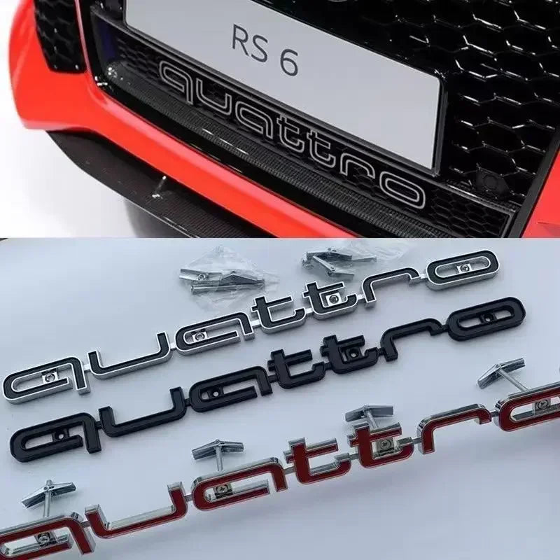 High-Quality 3D ABS Front Grille Emblem for Audi Quattro A3 A4 A5 A6 A6L A7 A8 Q3 Q5 Q7 S3 S4 S5 RS3 RS4 RS6 Badges