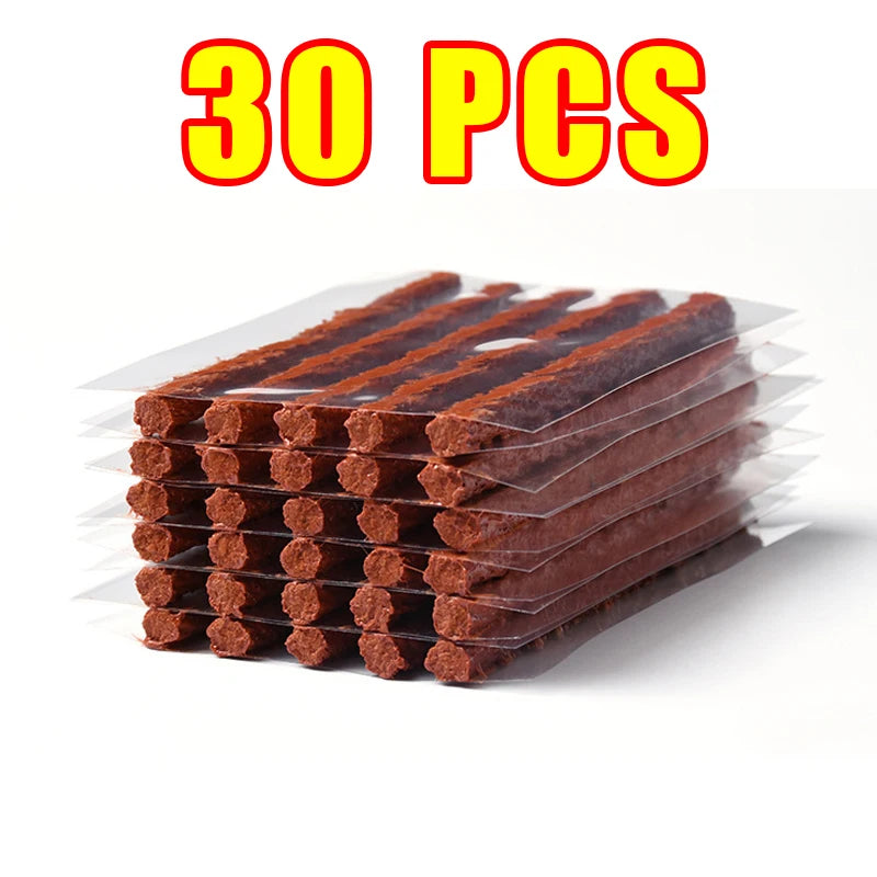 Car Tire Repair Tool Kit - Tubeless Tyre Puncture Plug Set for Motorcycles &amp; Trucks 30Pcs