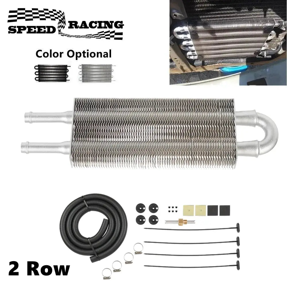 Universal 2 Rows Oil Cooler Kit, Aluminum Remote Transmission Engine Cooler Auto-Manual Radiator Converter Kit by InterCyprus Trading Ltd