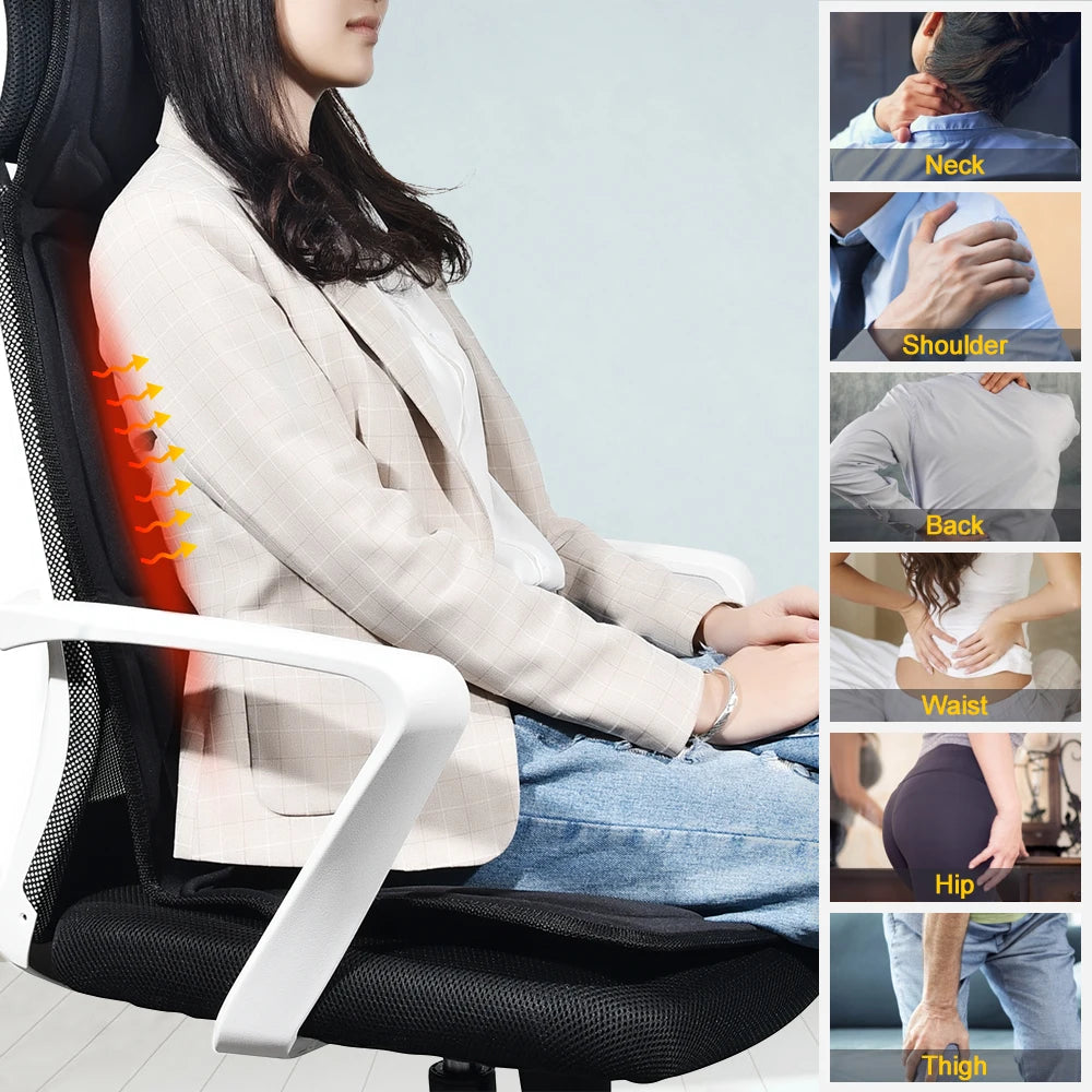 Hailicare Massager Chair Pad - Heated Vibration Therapy