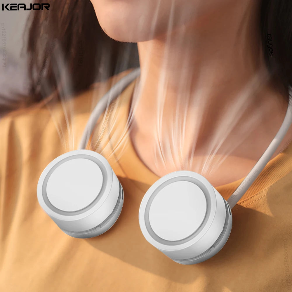 Portable Neck Fan &ndash; Three Speed USB Rechargeable Comfort