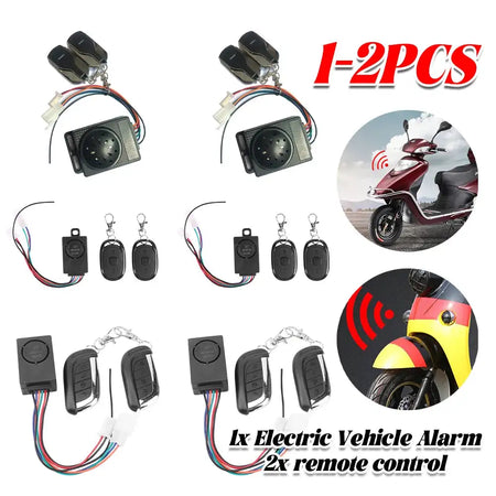 E Bike Alarm System 36 72V 125dB Anti Theft Two Switch