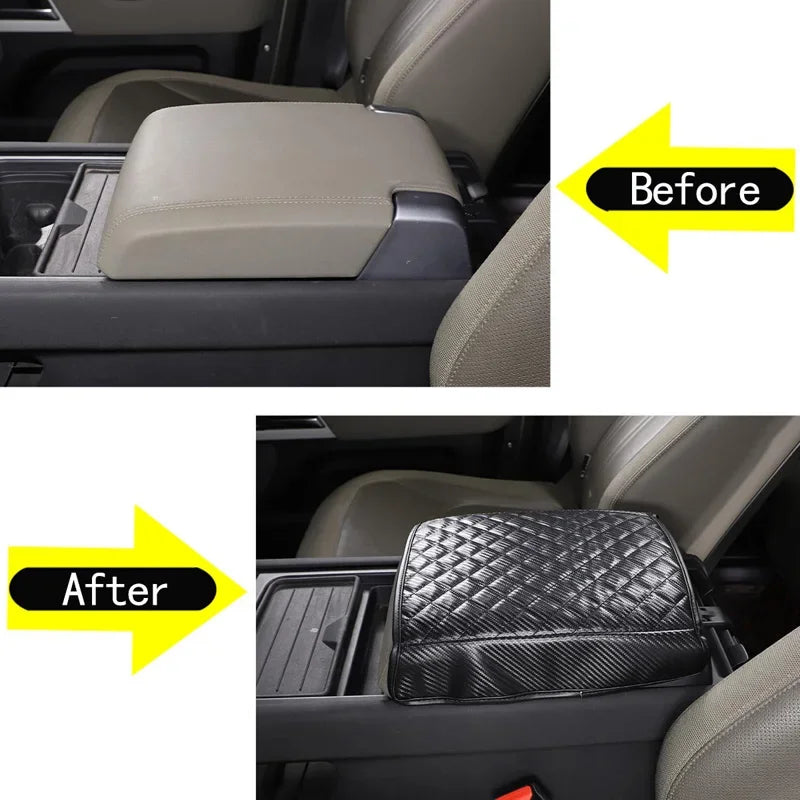 Land Rover Defender 110 Capa de Apoio de Braço em Fibra de Carbono de Couro Proteção Interior do Carro Estilo 2020 2024