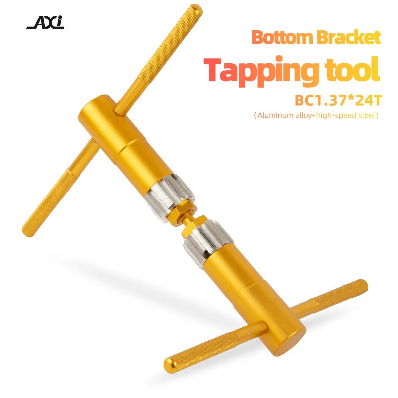 Unealtă pentru filetarea suportului de pedalier bicicletă 1.37x24 TPI, filet BSA, aliaj de aluminiu și oțel de înaltă rezistență