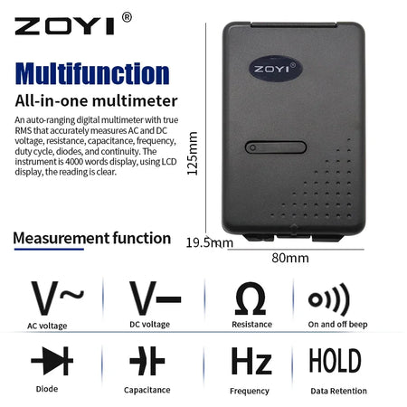 ZOYI VC921 Mini Digital Multimeter &ndash; Backlit Pocket Tester