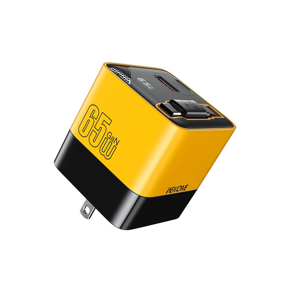 CrownQu 65W USB-C Fast Charger &ndash; Intelligent Charge with Built-in 80cm Type-C Cable 65W US