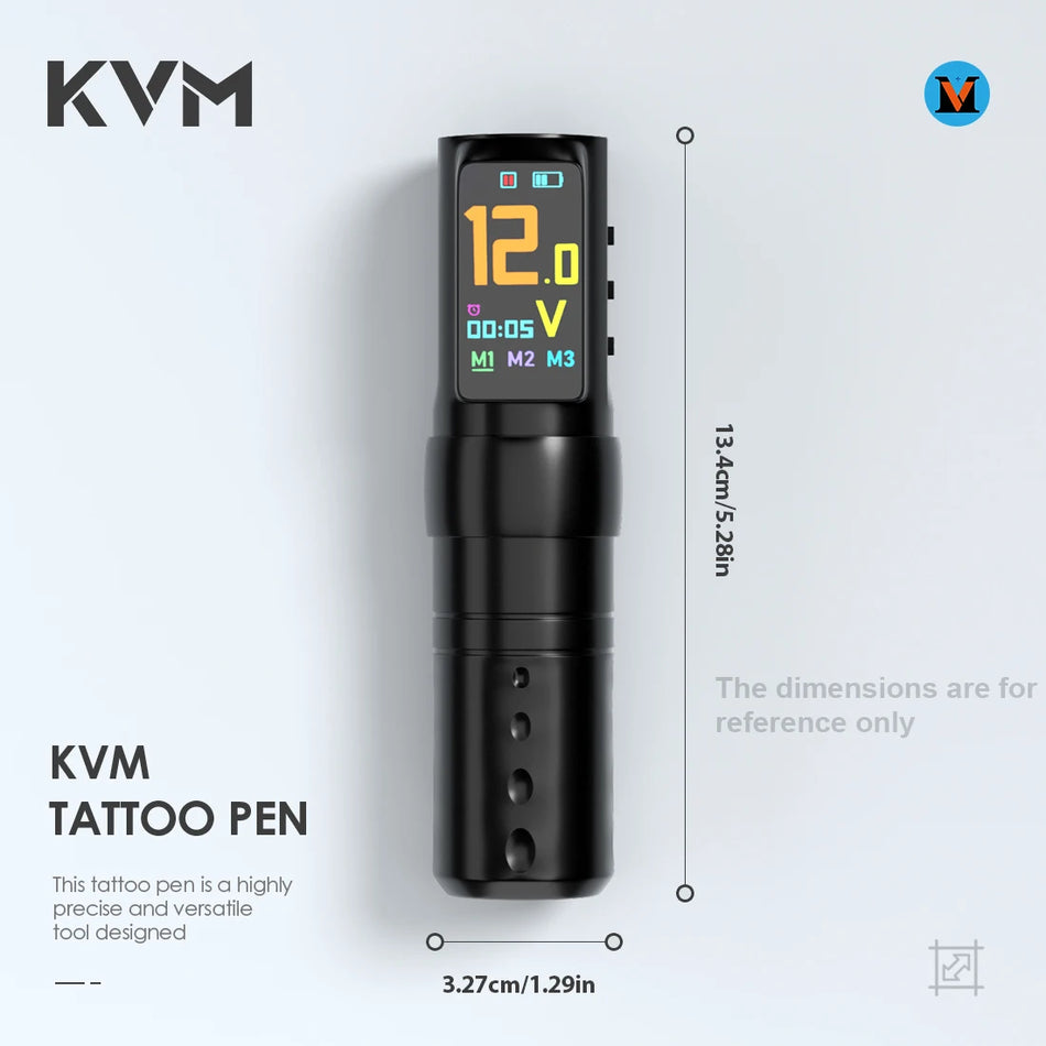 Bezdrôtová tetovacia pero tri režimy rotačný klobúk časovač IPS obrazovka