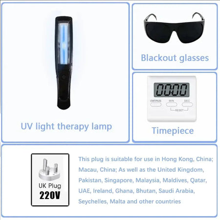 UVB Vitiligo Therapy Light UV311nm Lamp &ndash; Clinical UV Lamp 220V UK PLUG