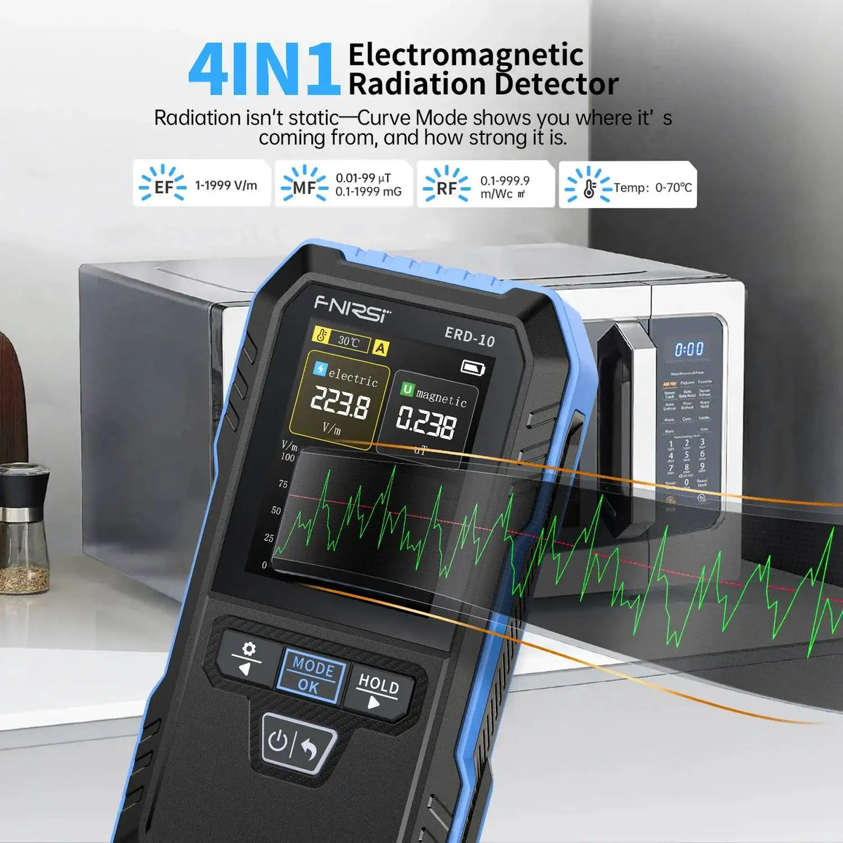 FNIRSI ERD-10 4In1 Electromagnetic Field Detector RF Temp