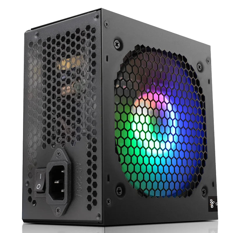 Aigo AK ATX PC PSU Power Supply Unit &ndash; RGB 120mm Silent Fan