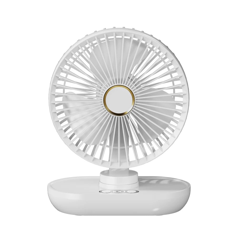 Desk Fan USB Portable Desktop Fan &ndash; Powerful 2400mAh Battery WHITE