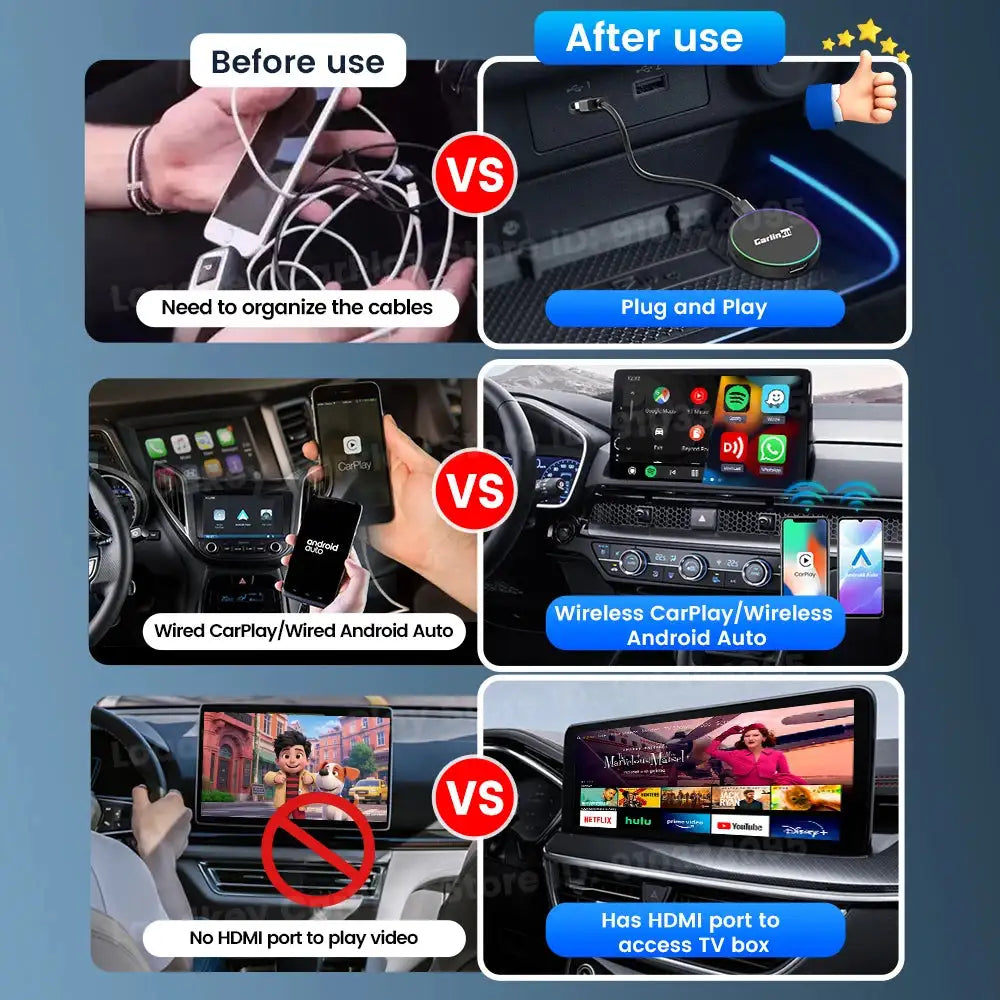 Carlinkit Wireless CarPlay Android Auto HDMI Adapter Pro