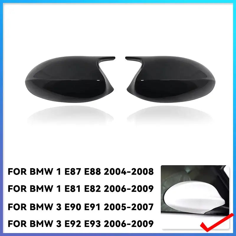 2X BMW E90 E91 E92 E93 Mirror Covers M3 Style Side Caps ABS Black