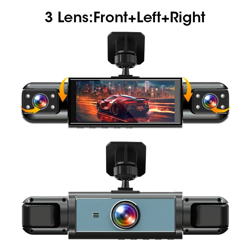 1080P HD Dash Cam with Night Vision 3 Lenses / 64G