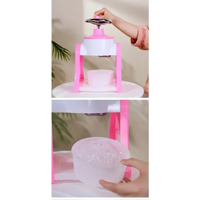 Portable Mini Ice Crusher for Home Use - Manual Shaved Ice Machine