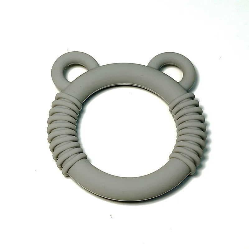 Baby Bear Silicone Teethers &ndash; Soothing Anti-Eating Hand Toys gray