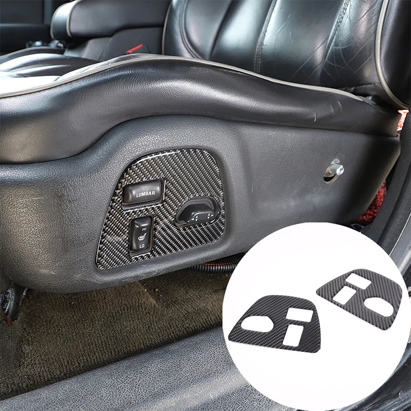 2 Peças Autocolante de Interruptor de Assento em Fibra de Carbono Hummer H3 2005 2009