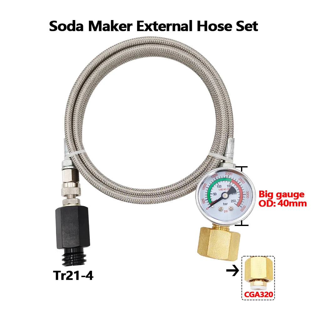 CO2 External Tank To Soda Stream Hose Kit &ndash; Durable Design CGA320 250bar-B