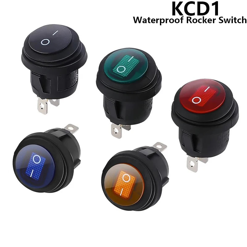 1Pcs On Off SPST Round Waterproof Boat LED Rocker Switch &ndash; Reliable Power Control