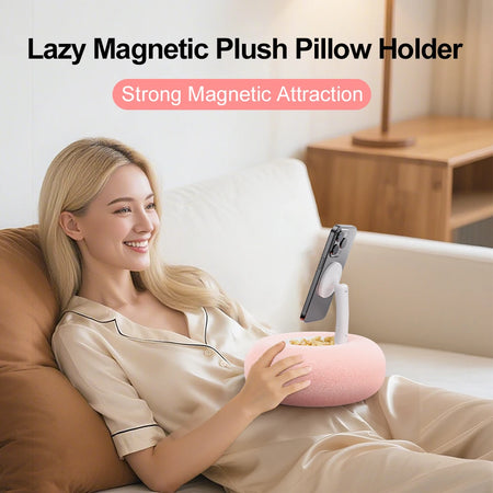 Plush Pillow Magnetic Phone Bracket &ndash; Adjustable Angle For Comfortable Viewing