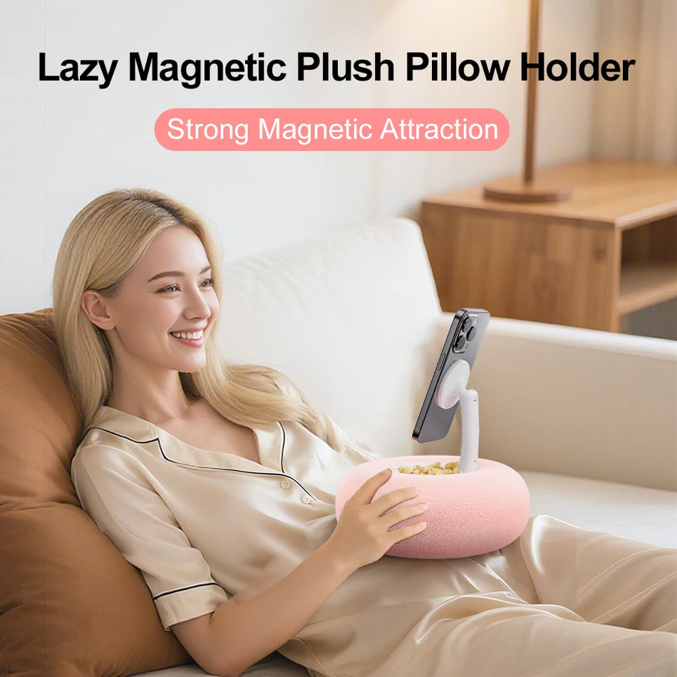 Plush Pillow Magnetic Phone Bracket &ndash; Adjustable Angle For Comfortable Viewing