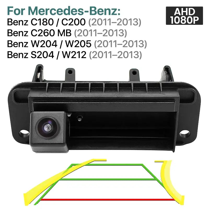 AHD 1080P Trajectory Vehicle Reverse Backup Trunk Handle Camera For Mercedes Benz C Class C180 C200 C260 MB W204 W205 S204 W212 by InterCyprus Trading Ltd