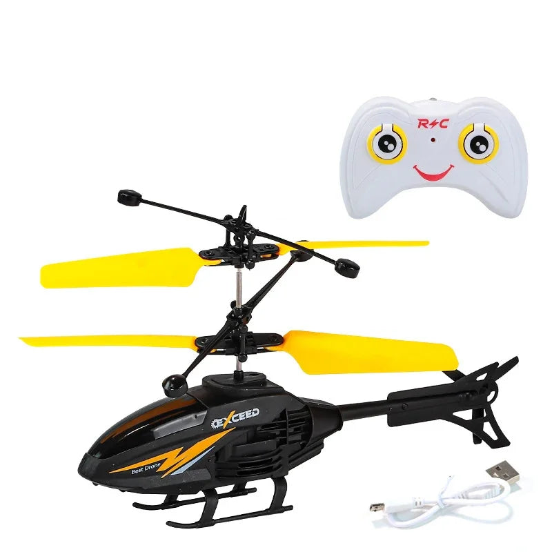 RC Helicopter 2Ch Induction Interaction &ndash; Flashing Lights yellow