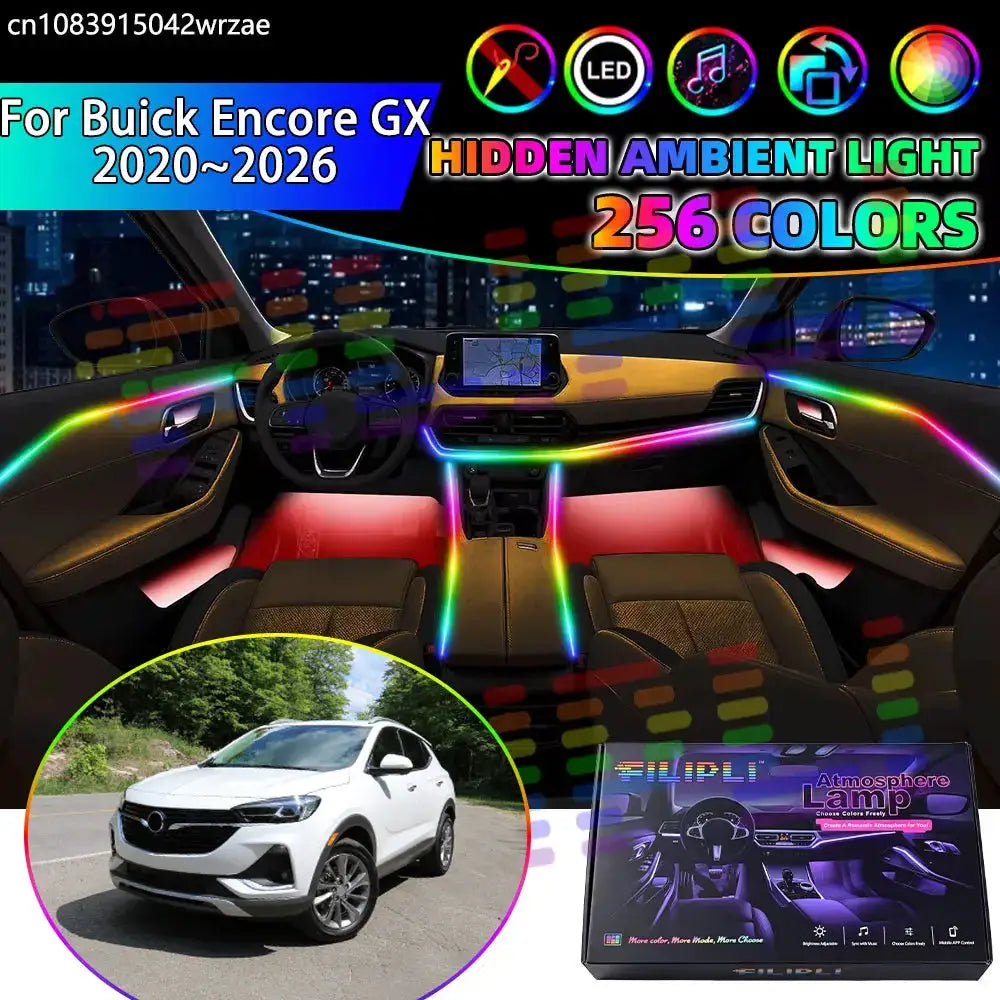 For Buick Encore GX 2020~2026 9BUB SUV RGB Car Interior Ambient Lights Strips Breathing Lighting Kit App Control LED strips Auto by InterCyprus Trading Ltd