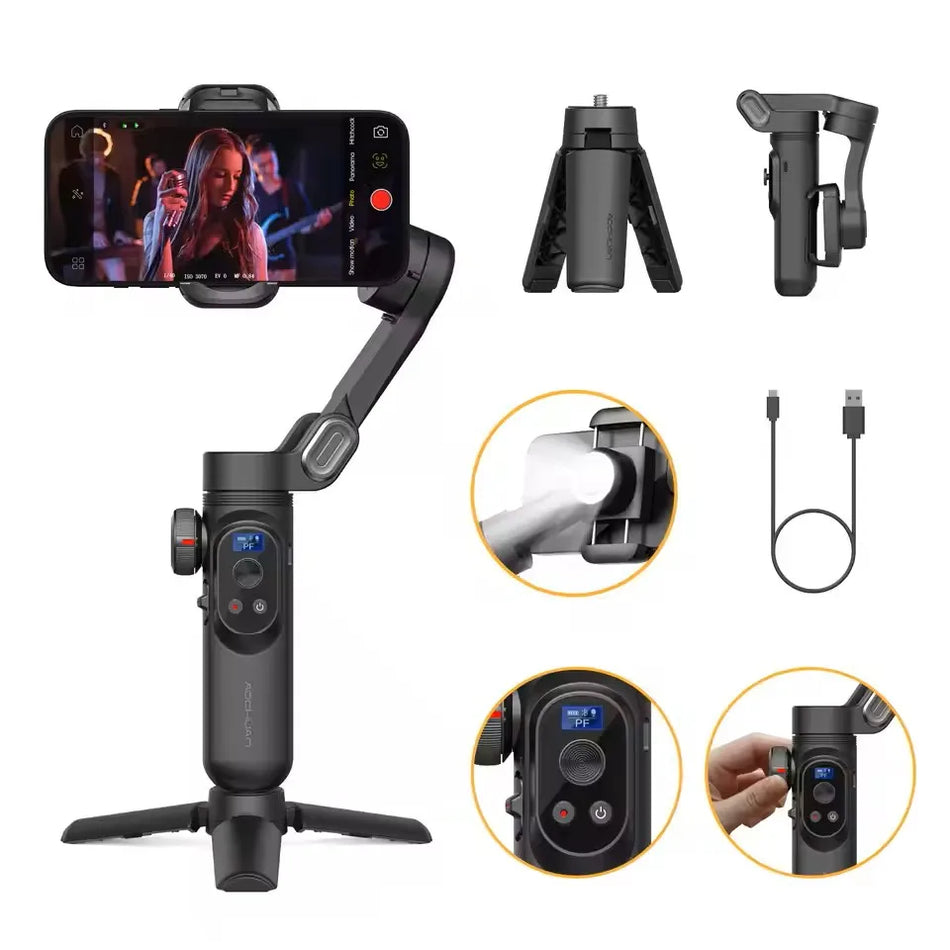 AOCHUAN Gimbal Stabilizer Smart X Pro &ndash; 3-Axis Stability with Wireless Charging