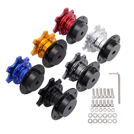 Universal Steering Wheel Quick Release Hub Adapter Snap Off Boss Kit with 6 Hole Steering Wheel Hub for Race/Rally/Motorsport by InterCyprus Trading Ltd