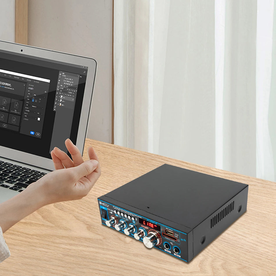 Bluetooth-Verstärker SD USB – HiFi Dual 30W 30W Mikrofoneingänge