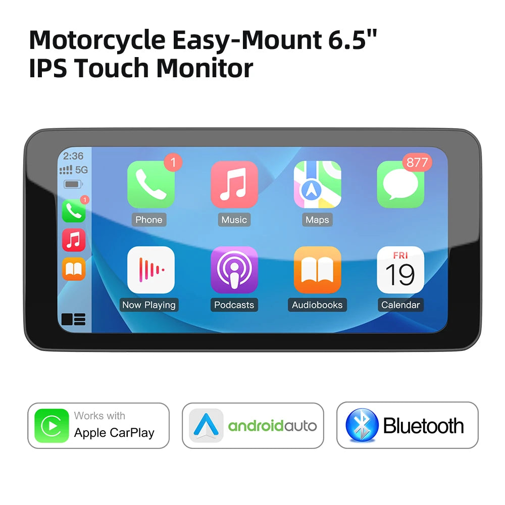 6.5 Inch Motorcycle Monitor - CarPlay Android Auto Pro M630