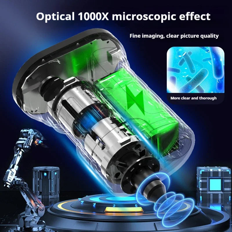 Kids Microscope Biological Kit &ndash; 1000x Magnification with LED Photo and Video Function