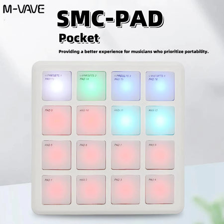 M-VAVE SMK-25 USB MIDI Keyboard Controller &ndash; 8 Backlit Pads SMC-PAD Pocket