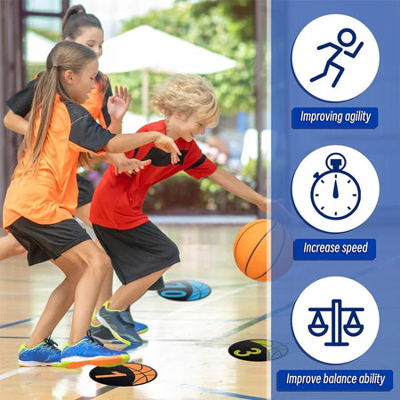 Colourful 23CM Basketball Spot Markers with Anti-Slip Design