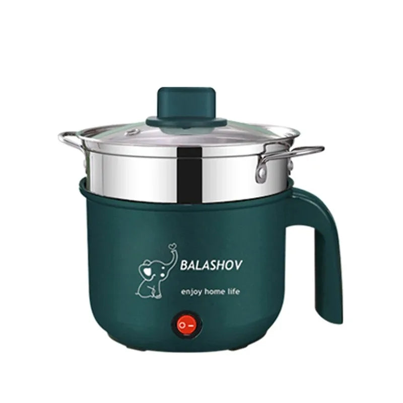 Compact Multifunction Electric Cooker for 1-2 People - Non-stick, 1.8L Capacity, 500W