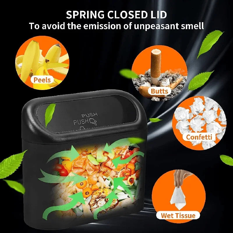 3Pcs Car Trash Can Set &ndash; Leak-Proof Mini Accessories with Odor Sealing